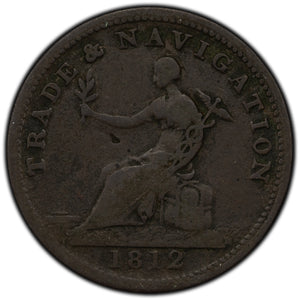 SOLD Canada Nova Scotia 1812 1/2 Half Penny Token Trade & Navigation NS-19A1