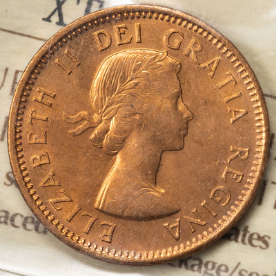 SOLD Canada 1954 SF 1 Small Cent Coin - ICCS MS-65 Red
