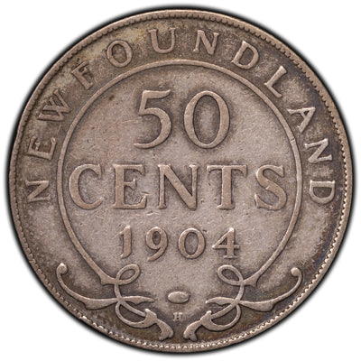 SOLD Newfoundland 1904-H 50 Cents Half Dollar Silver Coin