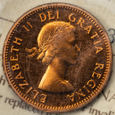 SOLD Canada 1954 SF 1 Small Cent Coin - ICCS PL-66 Red Cameo