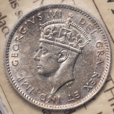 SOLD Newfoundland 1938 5 Cents Silver Coin - ICCS EF-45