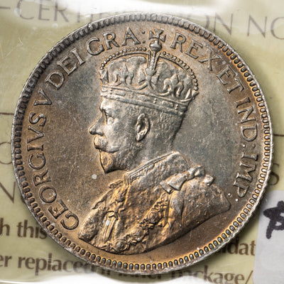 SOLD Canada 1933 25 Cents Quarter Silver Coin - ICCS AU-58