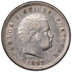 SOLD Portugal 1892 200 Reis Silver Coin