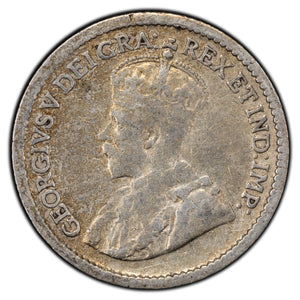 SOLD Canada 1915 5 Cents Silver Coin - VG