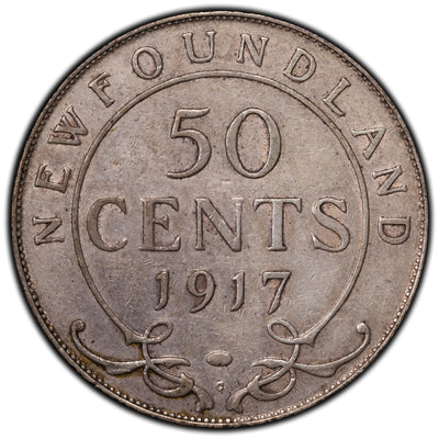 SOLD Newfoundland 1917-c 50 Cents Half Dollar Silver Coin