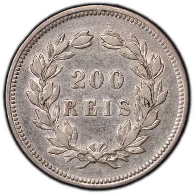 SOLD Portugal 1892 200 Reis Silver Coin