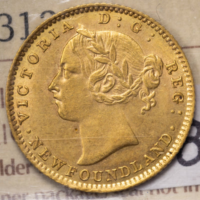 SOLD Newfoundland 1882-H $2 Two Dollars Gold Coin - ICCS AU-55