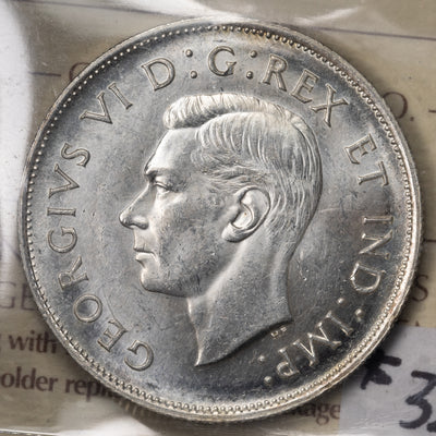 SOLD Canada 1938 50 Cents Half Dollar Silver Coin - ICCS MS-62