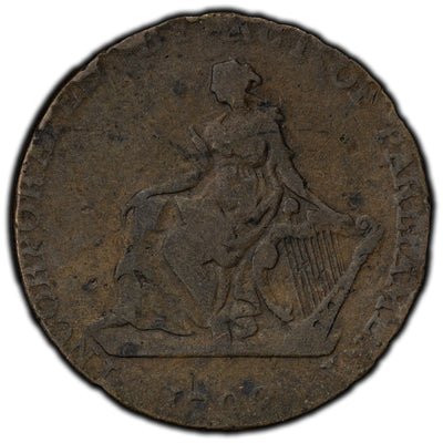 Ireland 1792 Dublin Camac Ryan 1/2 Half Penny Token D&H #135