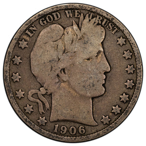 SOLD United States 1906-D 50 Cents Barber Half Dollar Silver Coin