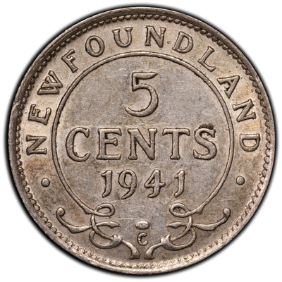 SOLD Newfoundland 1941-c 5 Cents Silver Coin