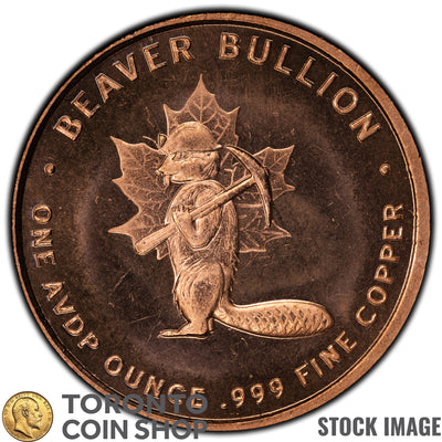 Canada Beaver Bullion Magdalen Island 1815 Tribute 1oz .999 Fine Copper Round