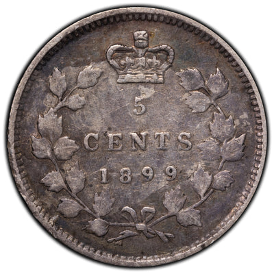 SOLD Canada 1899 5 Cents Silver Coin