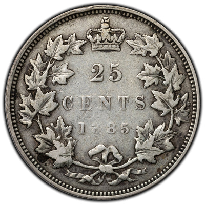SOLD Canada 1885 Curved Top 5 25 Cents Quarter Silver Coin