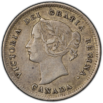Canada 1900 Round 0's 5 Cents Silver Coin