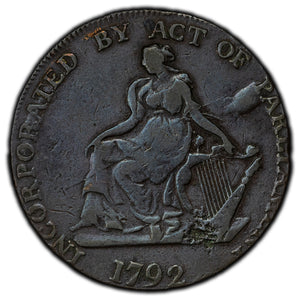 SOLD Ireland 1792 Dublin Camac Ryan 1/2 Half Penny Token D&H #93