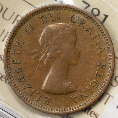 SOLD Canada 1955 NSF 1 Small Cent Coin - ICCS VF-20