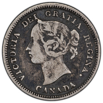Canada 1890-H 5 Cents Silver Coin - F/VF