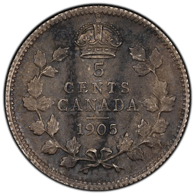 Canada 1905 5 Cents Silver Coin - EF
