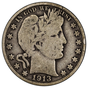 SOLD United States 1913-D 50 Cents Barber Half Dollar Silver Coin