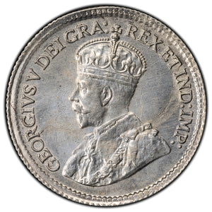 SOLD Canada 1920 5 Cents Silver Coin - AU (cleaned)
