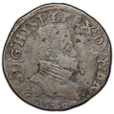 Spanish Netherlands Brabant 1587 1/5 Daalder Silver Coin