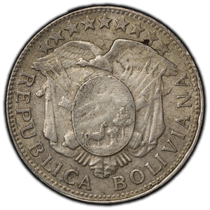 SOLD Bolivia 1904 50 Centavos Silver Coin