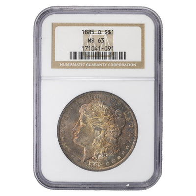 SOLD United States 1885-O $1 Morgan Dollar Silver Coin - NGC MS-63 Toned