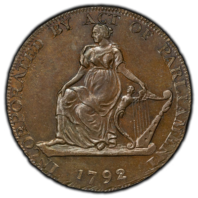 SOLD Ireland 1792 Dublin Camac Ryan 1/2 Half Penny Token D&H #42