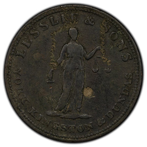 SOLD Upper Canada 1/2 Half Penny Lesslie & Sons Token UC-2A1