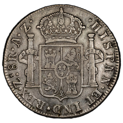SOLD Mexico 1821 Zs-AZ 8 Reales Silver Coin