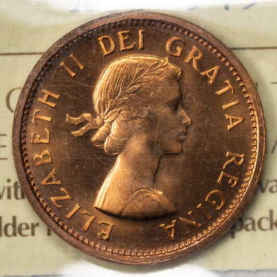 SOLD Canada 1957 1 Small Cent Coin - ICCS PL-67 Cameo