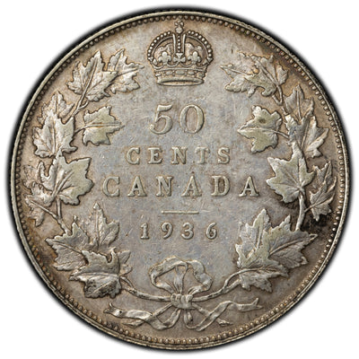 SOLD Canada 1936 50 Cents Half Dollar Silver Coin