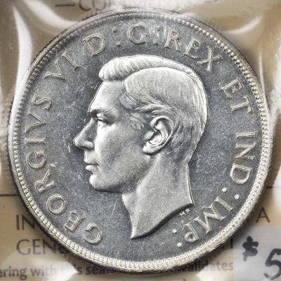 SOLD Canada 1947 Blunt 7 $1 Silver Dollar Coin - ICCS MS-63