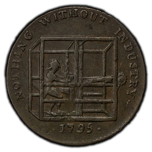 SOLD Ireland 1795 Dublin Nothing Without Industry 1/2 Half Penny Token D&H #15
