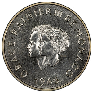 SOLD Monaco 1966 10 Francs Silver Coin - BU