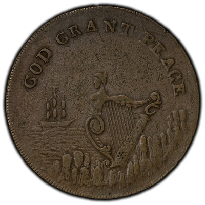 Ireland ND Dublin God Grant Peace 1/2 Half Penny Token D&H #14a
