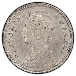 India 1890-C 2 Two Annas Silver Coin