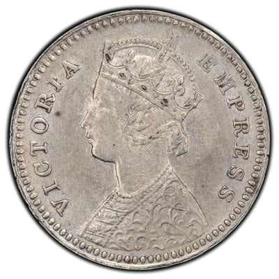 India 1890-C 2 Two Annas Silver Coin