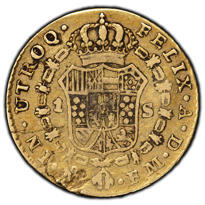 SOLD Mexico 1789 Mo-FM Escudo Gold Coin - Rare Type!