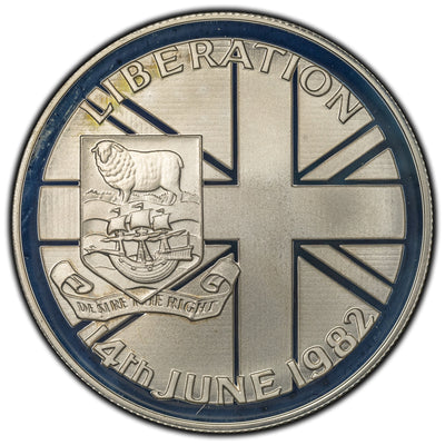Falkland Islands 1982 50 Pence Sterling Silver Proof Coin - Liberation 14th June