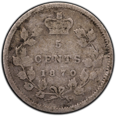 SOLD Canada 1870 Narrow 5 Cents Silver Coin