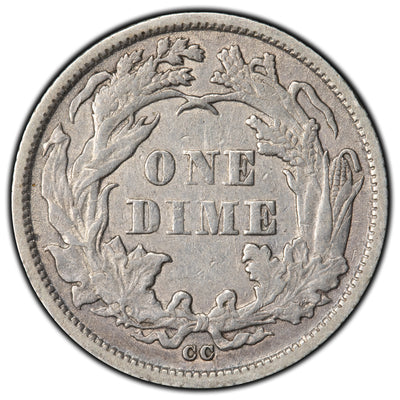 SOLD United States 1875-CC Mint Mark Bellow 10 Cents Seated Liberty Dime Silver Coin