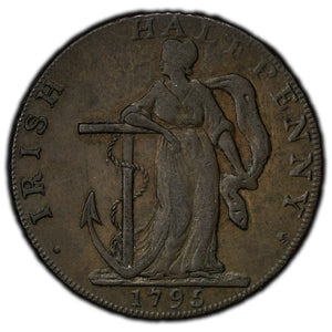 SOLD Ireland 1795 Dublin Liberty and Security 1/2 Half Penny Token D&H #9