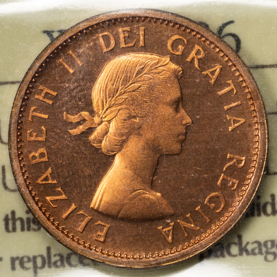 SOLD Canada 1959 1 Small Cent Coin - ICCS PL-67 Red Heavy Cameo