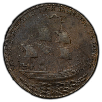 SOLD Ireland ND Dublin May Ireland Flourish 1/2 Half Penny Token D&H #5b