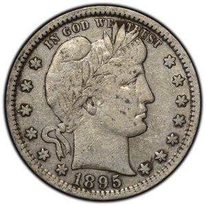 SOLD United States 1895-S 25 Cents Barber Quarter Silver Coin