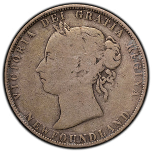 SOLD Newfoundland 1899 Narrow '99' 50 Cents Half Dollar Silver Coin