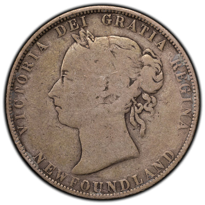 SOLD Newfoundland 1899 Narrow '99' 50 Cents Half Dollar Silver Coin