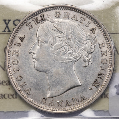 SOLD Canada 1858 20 Cents Silver Coin - ICCS EF-45